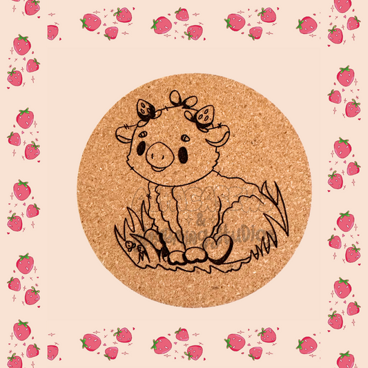 Strawberry Cow Coaster