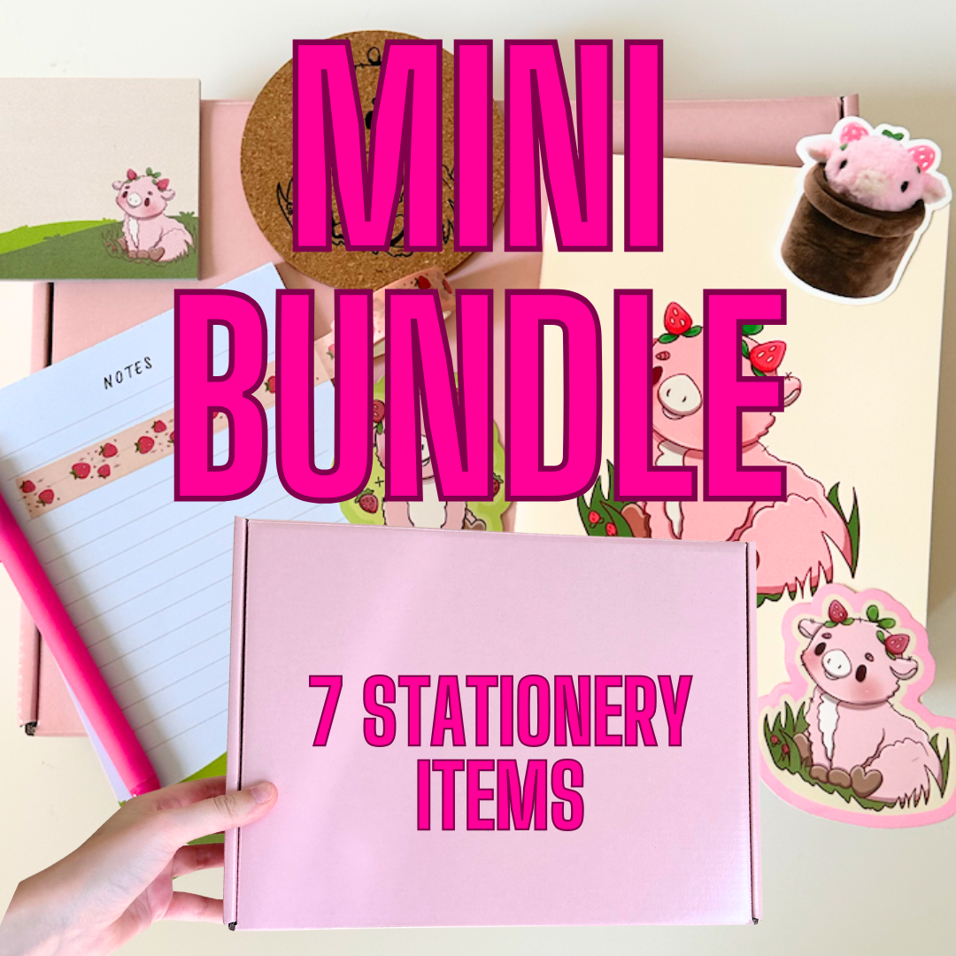 Mini Strawberry Cow Stationery Bundle