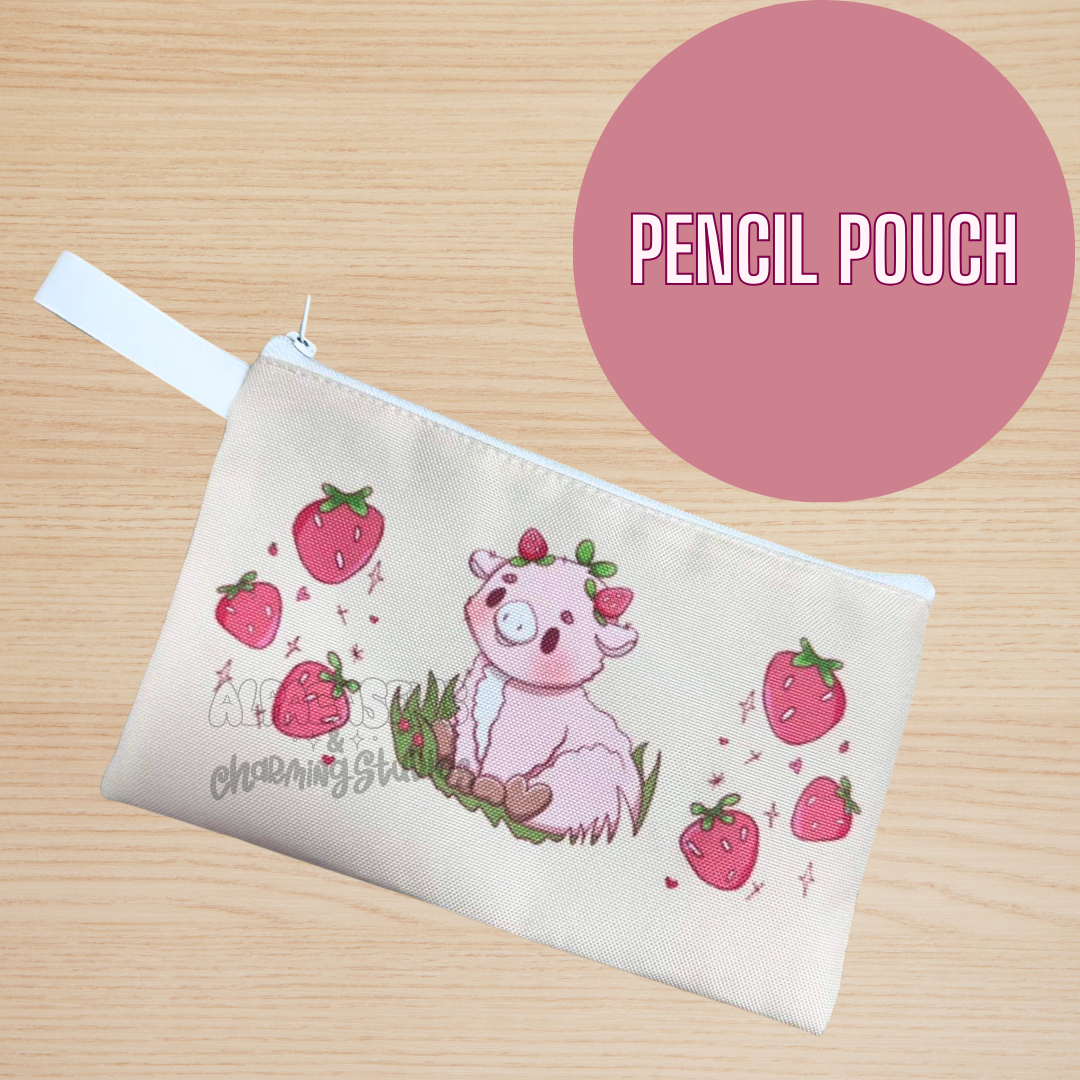 Strawberry Cow Pencil Pouch