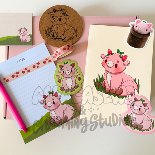 Mini Strawberry Cow Stationery Bundle