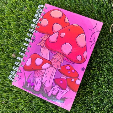 Mushroom field A5 Ruled Notebook